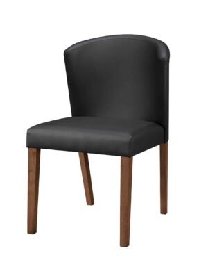 ALICIA - Esszimmerstuhl aus schwarzem Leder