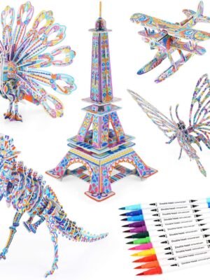 3D Coloring Puzzle Set, Arts and Crafts for Girls and Boys